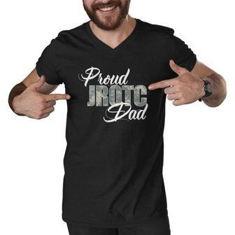 Mens Awesome Proud Jrotc Dad For Dads Of Jrotc Cadets Men V-Neck Tshirt | Mazezy
