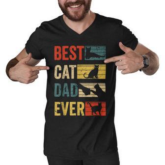 Mens Best Cat Dad Ever Funny Fathers Day Gifts 461 Trending Shirt Men V-Neck Tshirt | Favorety DE