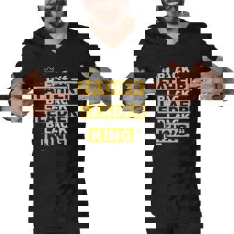 Mens Black Father Black Leader Black King African American Pride Men V-Neck Tshirt | Mazezy