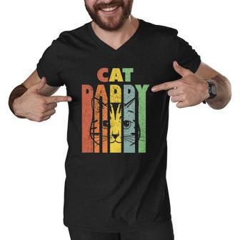 Mens Cat Daddy The Catfather Cat Daddy Men V-Neck Tshirt | Mazezy
