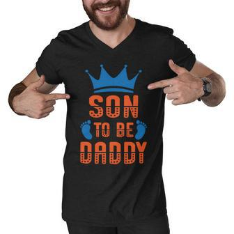 Mens Dad To Be Gift For Soon To Be Dad Gift For New Dad Father Men V-Neck Tshirt - Monsterry