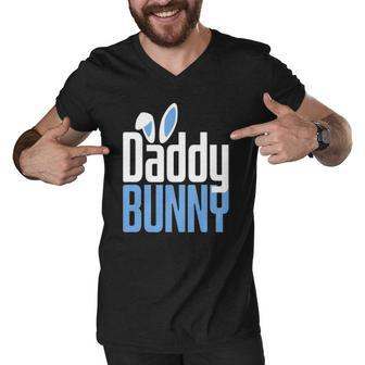 Mens Easter Daddy Bunny Costume Funny Family Matching Easter Men V-Neck Tshirt | Mazezy