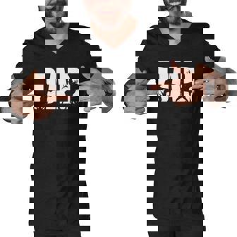 Mens Funny Dad Hunting Hunters Fun Lovers Fathers Day Hunting Men V-Neck Tshirt | Mazezy