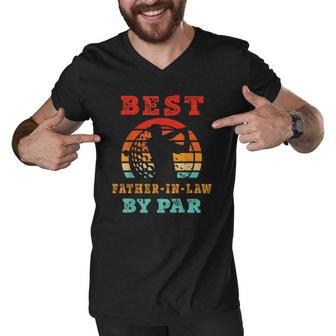 Mens Gift For Fathers Day Tee - Best Father-In-Law By Par Golfing Men V-Neck Tshirt | Mazezy