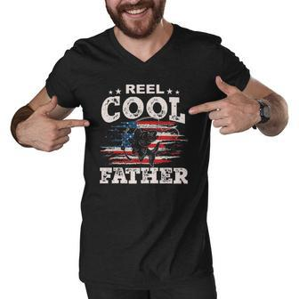 Mens Gift For Fathers Day Tee - Fishing Reel Cool Father Men V-Neck Tshirt | Mazezy