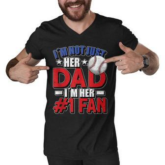 Mens Im Not Just Her Dad Father´S Day 4Th Of July Baseball Men V-Neck Tshirt - Seseable