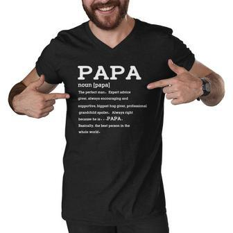 Mens Papa Definition Noun Nutrition Fathers Day Grandpa Men V-Neck Tshirt | Mazezy
