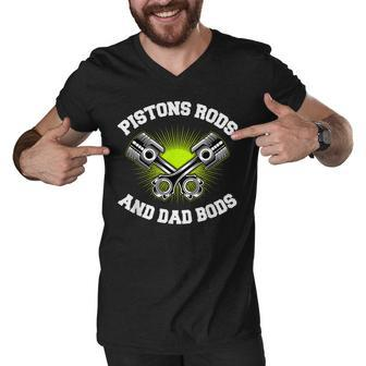 Mens Pistons Rods And Dad Bods V2 Men V-Neck Tshirt - Seseable