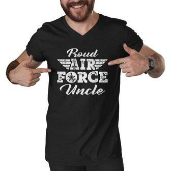 Mens Proud Us Air Force Uncle Wings Pride Military Family Gifts Men V-Neck Tshirt | Mazezy