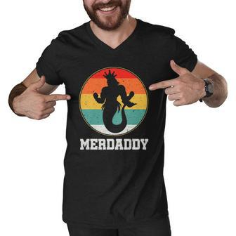 Merdaddy Security Merman Mermaid Daddy Fish Fathers Day Men V-Neck Tshirt | Mazezy