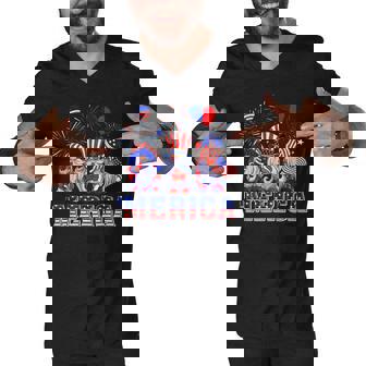 Merica Gnomes Happy 4Th Of July Us Flag Independence Day Men V-Neck Tshirt - Seseable