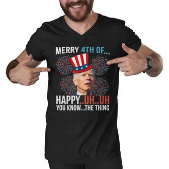 Merry 4Th Of Happy Uh Uh You Know The Thing Funny 4 July Men V-Neck Tshirt - Seseable