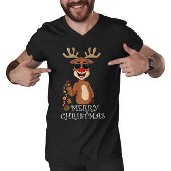 Merry Christmas Reindeer Funny Family 884 Shirt Men V-Neck Tshirt | Favorety DE