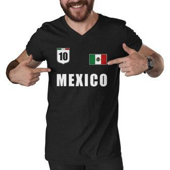 Mexico Soccer Player Design For Mexican Jersey Football Fans Men V-Neck Tshirt | Mazezy
