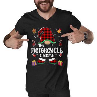 Motorcycle Gnome Buffalo Plaid Red 460 Shirt Men V-Neck Tshirt | Favorety CA