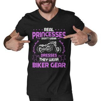 Motorcycle Real Princesses Wear Biker 483 Shirt Men V-Neck Tshirt | Favorety