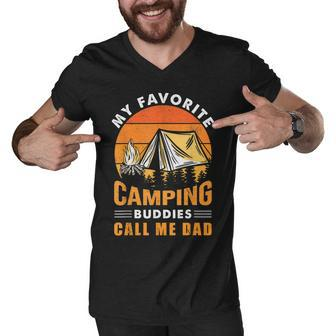 My Favorite Camping Buddies Call Me Dad Vintage Fathers Day V3 Men V-Neck Tshirt - Seseable