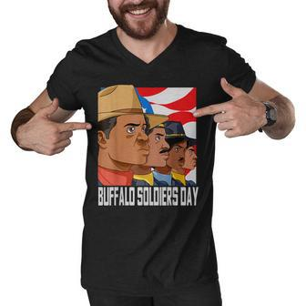 National Buffalo Soldiers Day July 28Th Patriotic Gift Men V-Neck Tshirt - Seseable