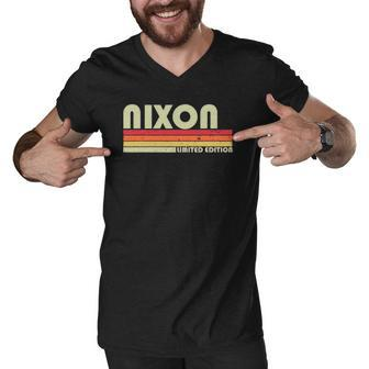 Nixon Gift Name Personalized Funny Retro Vintage Birthday Men V-Neck Tshirt | Mazezy