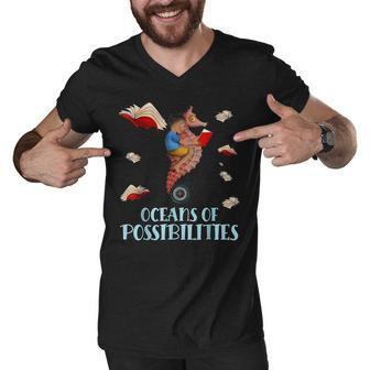 Oceans Of Possibilities Summer Reading 2022 Librarian Men V-Neck Tshirt | Mazezy