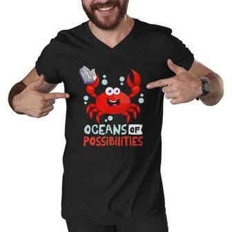 Oceans Of Possibilities Summer Reading 2022Crab Men V-Neck Tshirt | Mazezy