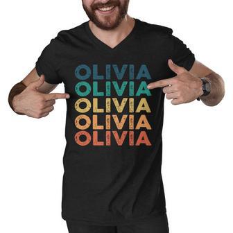 Olivia Name Shirt Olivia Family Name Men V-Neck Tshirt - Monsterry CA