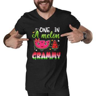 One In A Melon Grammy Funny Watermelon Men V-Neck Tshirt | Mazezy