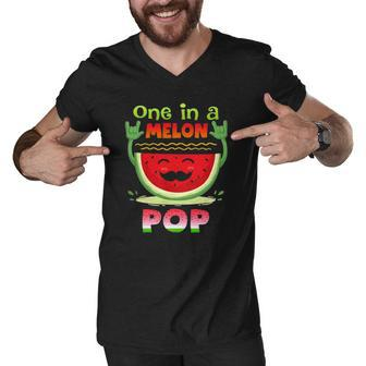One In A Melon Pop Funny Watermelon Men V-Neck Tshirt | Mazezy