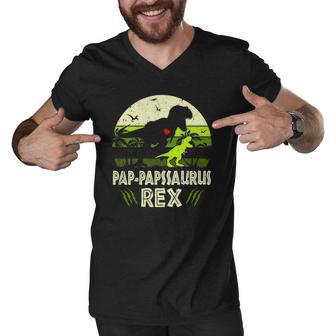 Pap Papssaurusrex Dinosaur Pap Paps Saurus Family Men V-Neck Tshirt | Mazezy