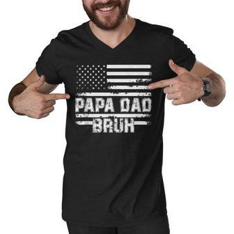 Papa Dad Bruh Fathers Day 4Th Of July Us Vintage Gift 2022 Men V-Neck Tshirt - Seseable