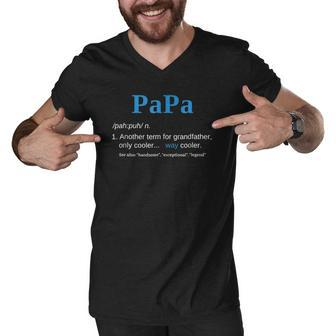 Papa Like A Grandfather Only Cooler Definition Gift Classic Men V-Neck Tshirt | Mazezy