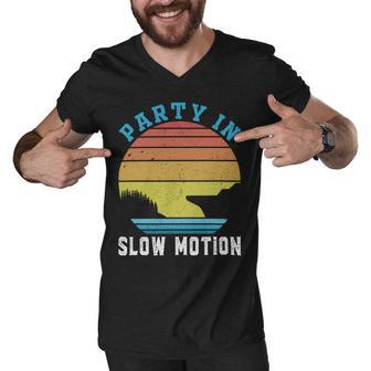 Party In Slow Motion Vintage Funny Boating Boating Gifts Men V-Neck Tshirt | Favorety CA