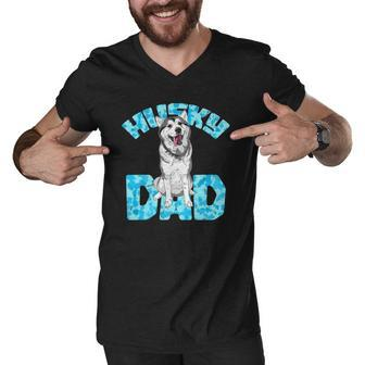 Pet Daddy Dog Lover Father Husky Dad Husky Men V-Neck Tshirt | Mazezy