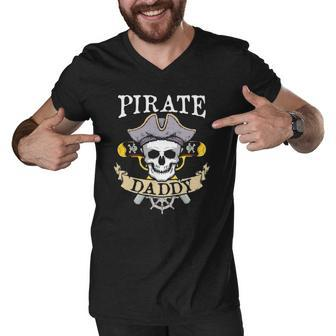 Pirate Daddy Matching Family Dad Men V-Neck Tshirt | Mazezy