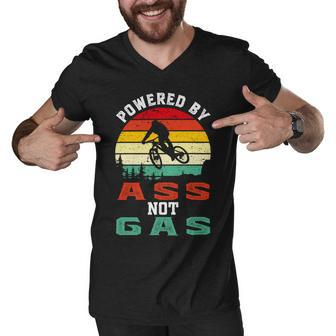 Powered By As S Not Gas Vintage Funny Biking Funny Cycling Mountain Biking Men V-Neck Tshirt - Monsterry DE
