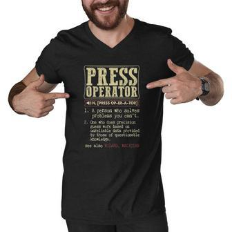 Press Operator Dictionary Term Men V-Neck Tshirt | Mazezy