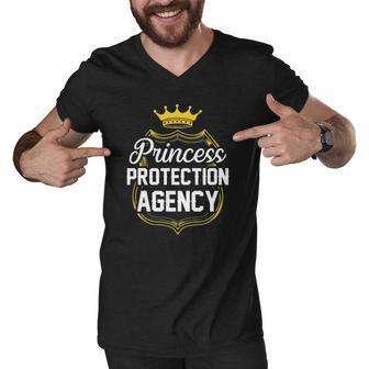 Princess Protection Agency Tiara Badge Mens Fathers Day Men V-Neck Tshirt | Mazezy