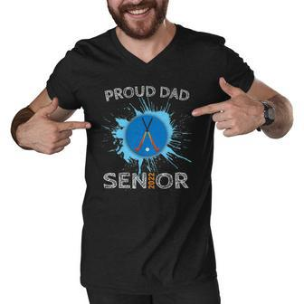 Proud Dad Hockey Senior 2022 High School Graduation Men V-Neck Tshirt | Mazezy