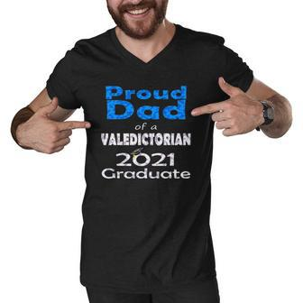 Proud Dad Valedictorian Cum Laude Class Of 2021 Graduate Men V-Neck Tshirt | Mazezy