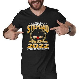 Proud Stepdad Of A 2022 College Graduate Graduation Men V-Neck Tshirt | Mazezy
