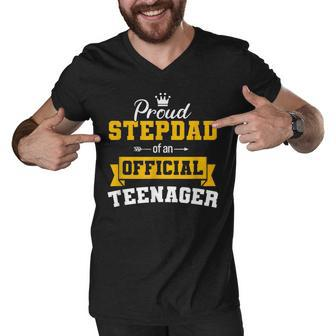 Proud Stepdad Of Official Nager 13 Birthday Funny Vintage Men V-Neck Tshirt - Seseable