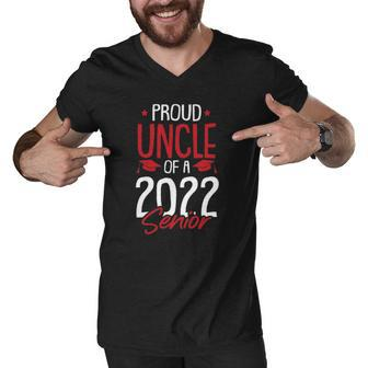Proud Uncle Of A 2022 Senior Graduation College High-School Men V-Neck Tshirt | Mazezy