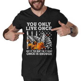 Racing You Only Live Once Men V-Neck Tshirt | Favorety UK