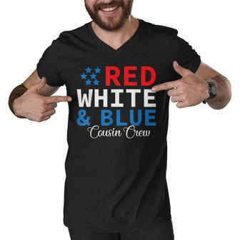 Red White & Blue Cousin Crew Family Matching 4Th Of July Men V-Neck Tshirt - Seseable
