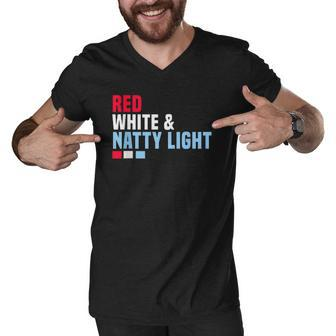 Red White And Natty-Light 4Th Of July Men V-Neck Tshirt | Mazezy