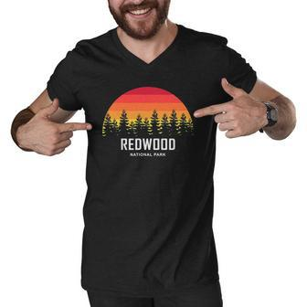 Redwood National Park California Usa Men V-Neck Tshirt | Mazezy