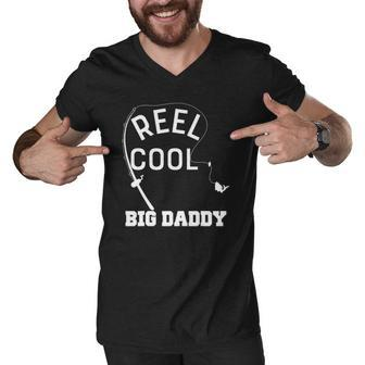 Reel Cool Big Daddy Fishing Fathers Day Gift Men V-Neck Tshirt | Mazezy