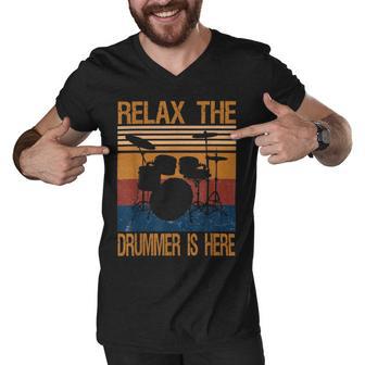 Relax The Drummer Here Men V-Neck Tshirt | Favorety DE