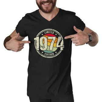 Retro 48 Years Old Vintage 1974 Limited Edition 48Th Birthday Men V-Neck Tshirt | Mazezy