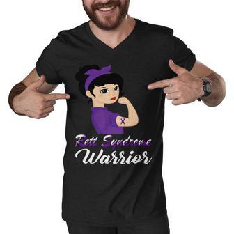 Rett Syndrome Warrior Purple Women Purple Ribbon Rett Syndrome Rett Syndrome Awareness Men V-Neck Tshirt | Favorety DE